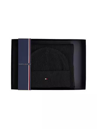 TOMMY HILFIGER | Set de regalo de gorro y bufanda | schwarz